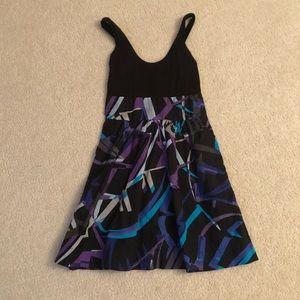 Express empire waist black patterned dress